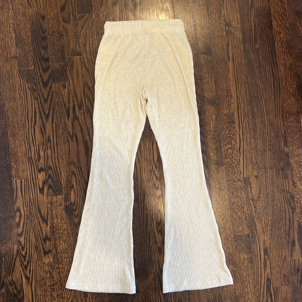 Aritzia Cream Flared Drawstring Pants - image 3